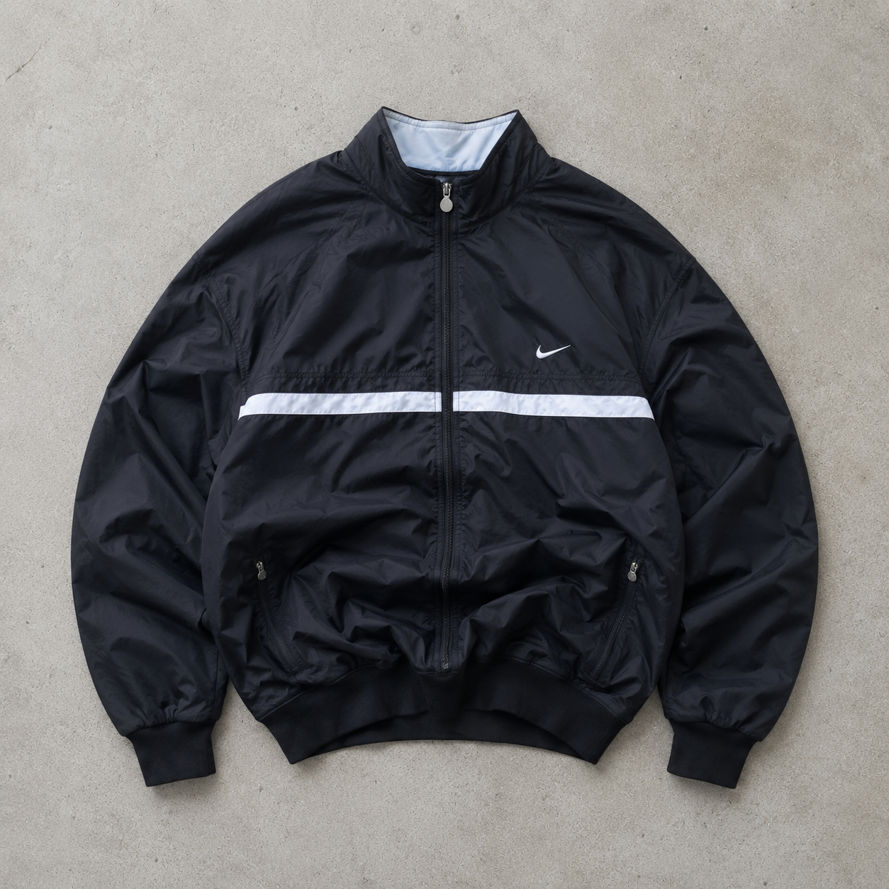 Y2K Nike Windbreaker Black White Rare (XL)