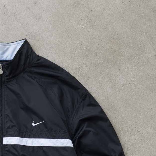 Y2K Nike Windbreaker Black White Rare (XL)