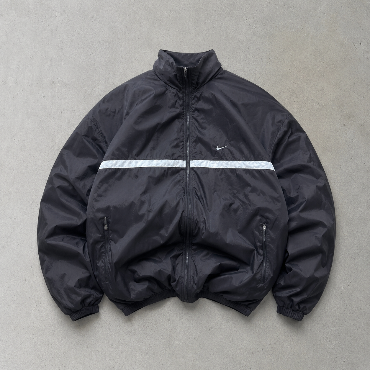 Y2K Nike Windbreaker Black White Rare (XL)