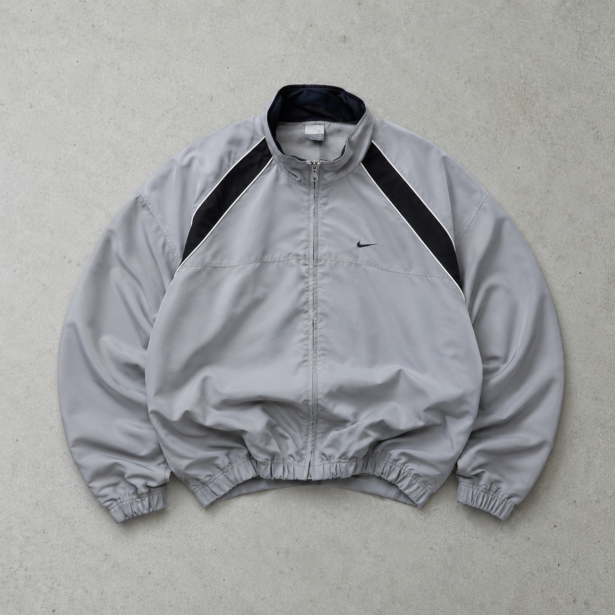 Y2K Nike Windbreaker Grey Black Rare (L)