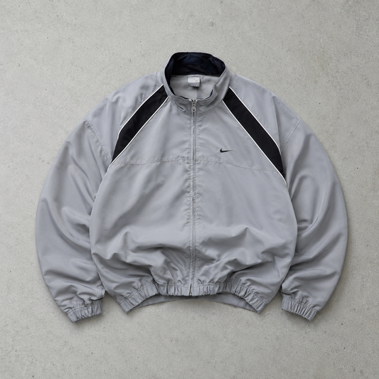 Y2K Nike Windbreaker Grey Black Rare (L)