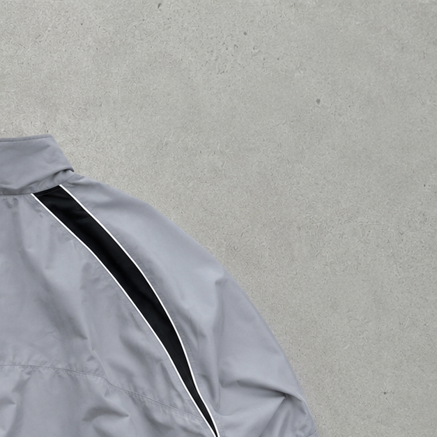 Y2K Nike Windbreaker Grey Black Rare (L)
