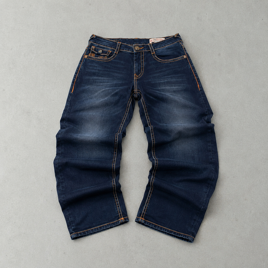 Y2K True Religion Jeans Marineblau, Blau Rare (S)