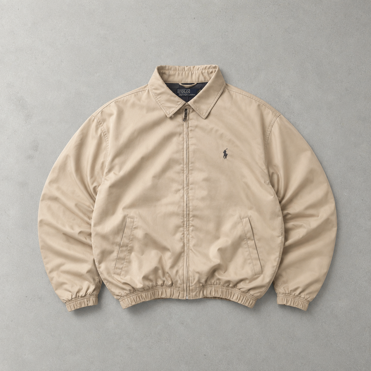 Ralph Lauren Harrington Jacket Beige, Marineblau Limited (S)