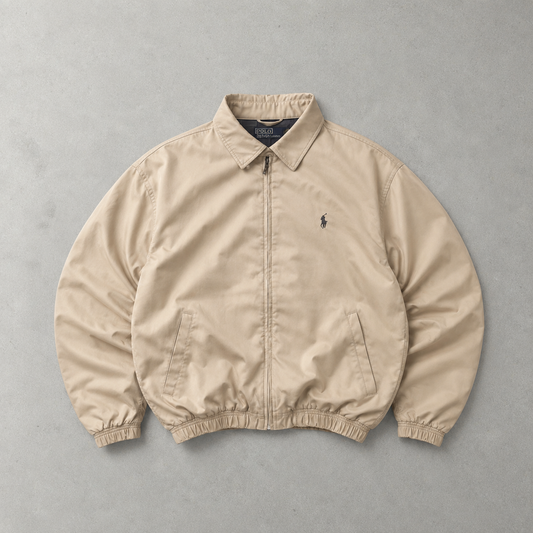 Ralph Lauren Harrington Jacket Beige, Marineblau Limited (S)