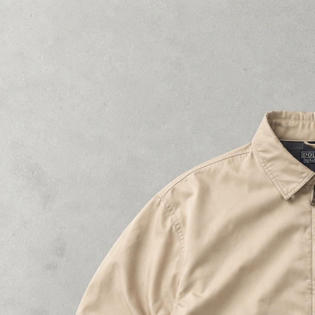 Ralph Lauren Harrington Jacket Beige, Marineblau Limited (S)