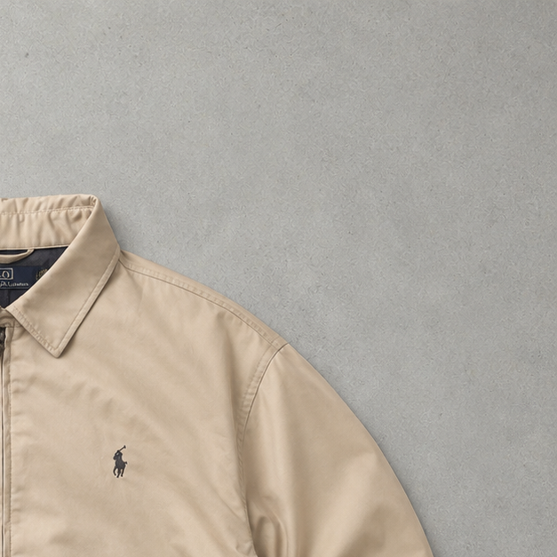 Ralph Lauren Harrington Jacket Beige, Marineblau Limited (S)