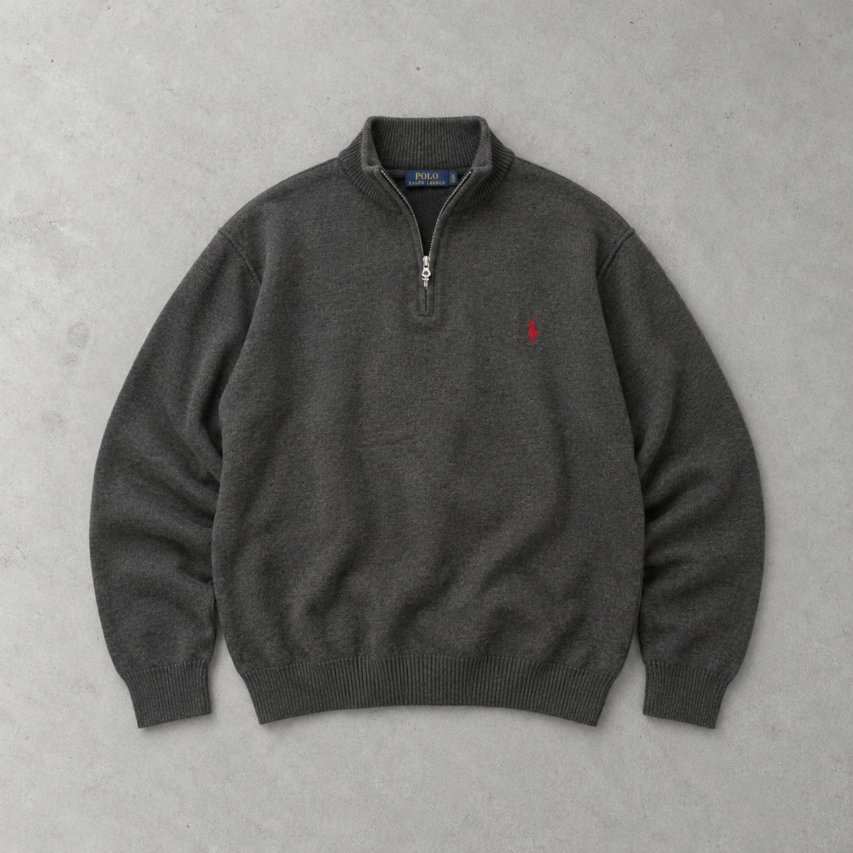 Polo Ralph Lauren Half-Zip Sweater Grau Rare (XL)