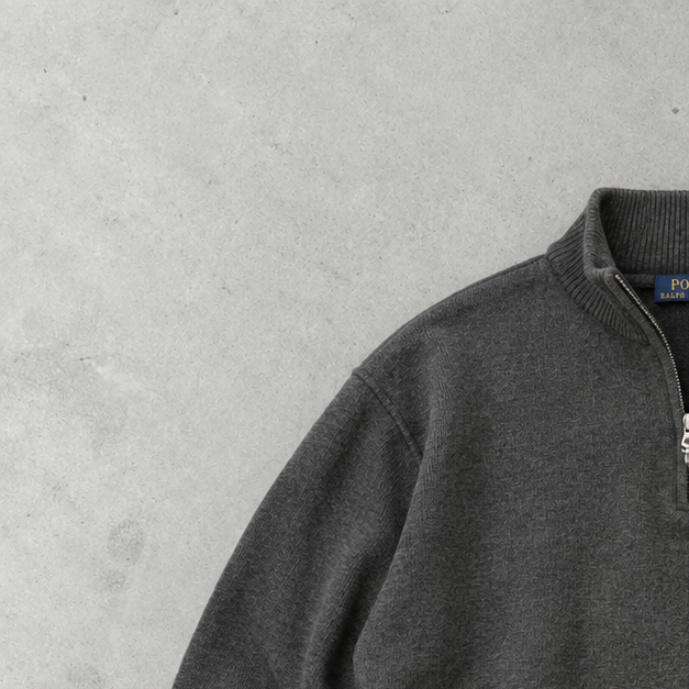 Polo Ralph Lauren Half-Zip Sweater Grau Rare (XL)
