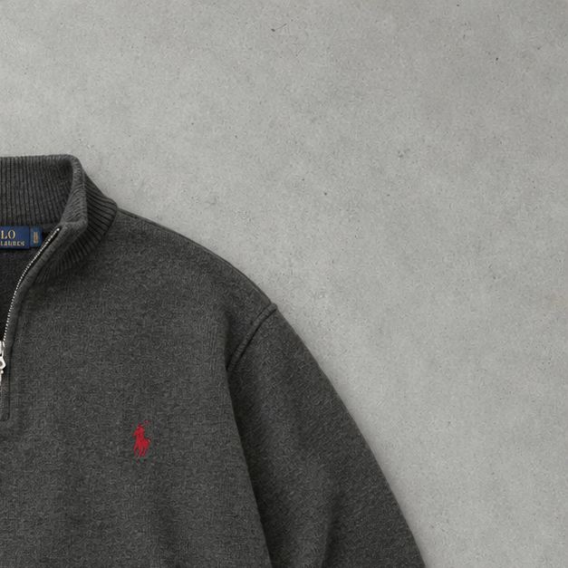 Polo Ralph Lauren Half-Zip Sweater Grau Rare (XL)