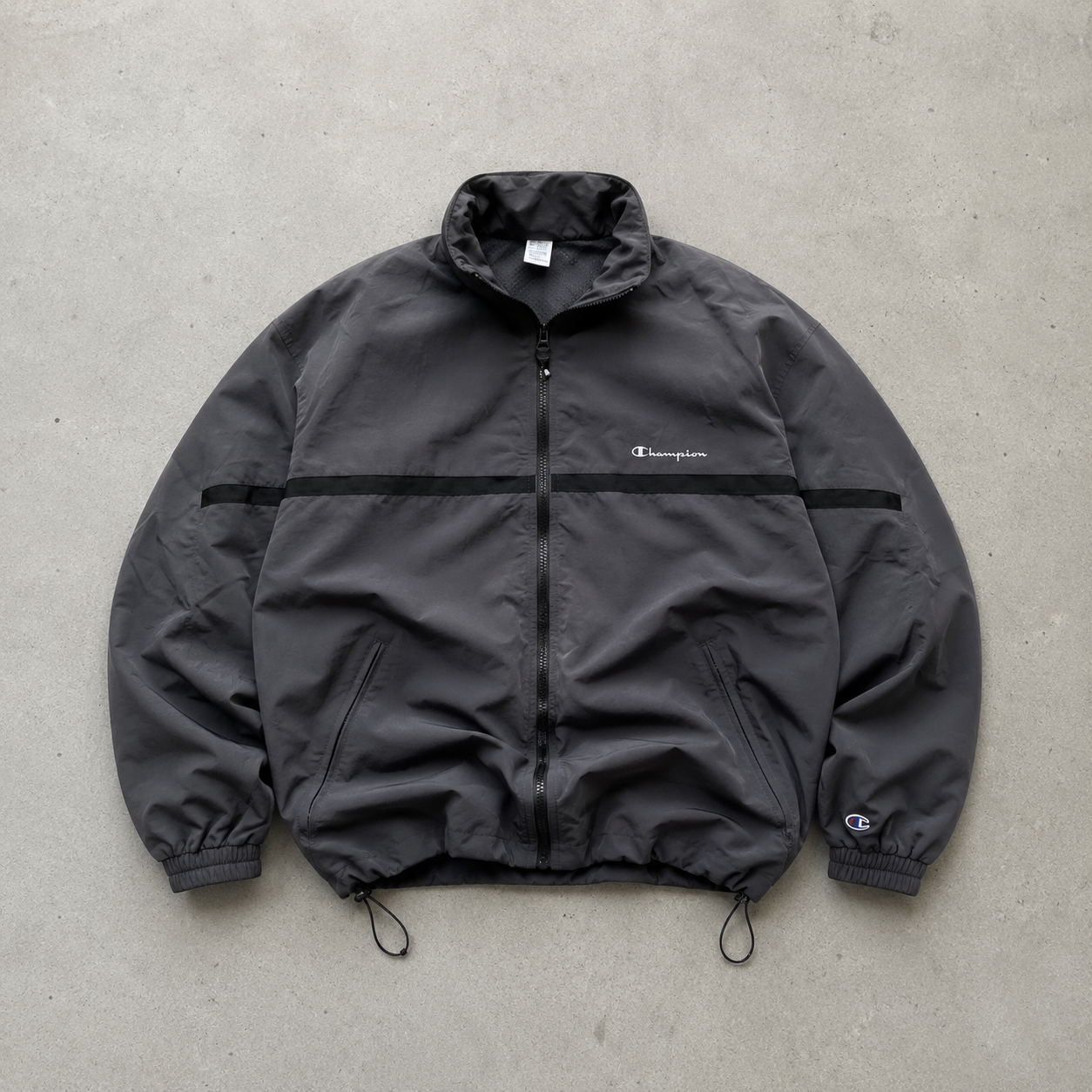 Y2K Champion Bomber Jacket Black Rare (XL)