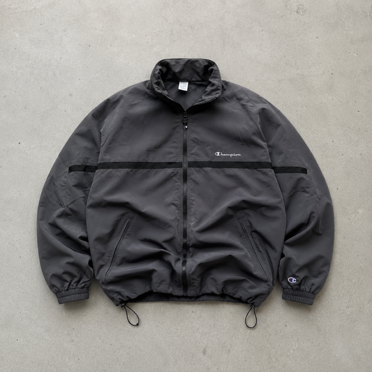 Y2K Champion Bomber Jacket Black Rare (XL)
