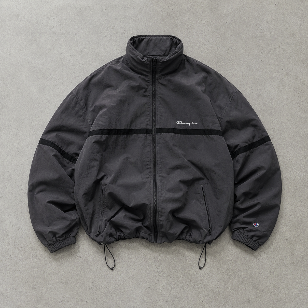 Y2K Champion Bomber Jacket Black Rare (XL)