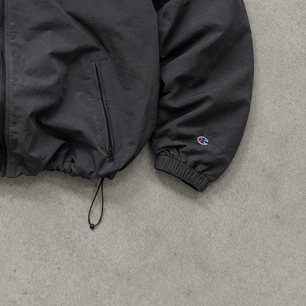 Y2K Champion Bomber Jacket Black Rare (XL)