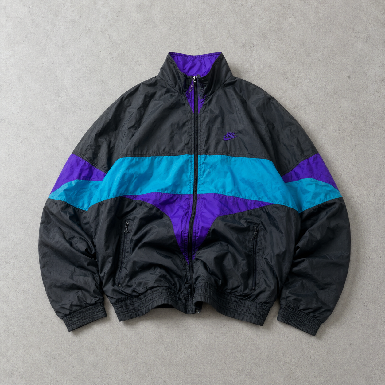 Y2K Nike Jacket Black Purple Rare (XL)