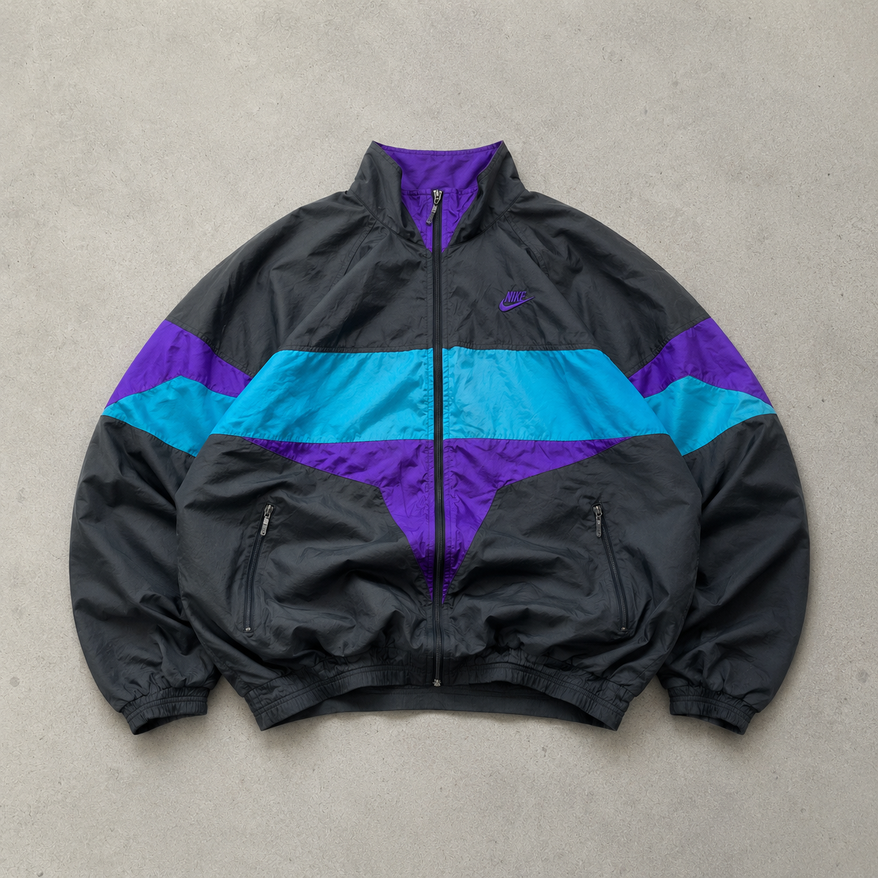 Y2K Nike Jacket Black Purple Rare (XL)