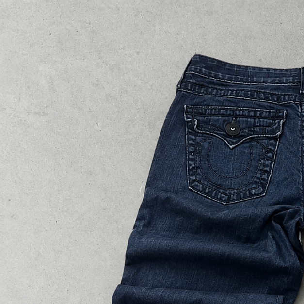 Y2K 90s Vintage True Religion Skinny Jeans Marineblau Limited (W30 | DE 46)