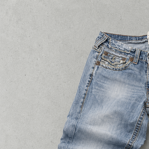 Y2K 2000s Vintage True Religion Joey Baggy Jeans Hellblau Rare (W32 | DE 48)