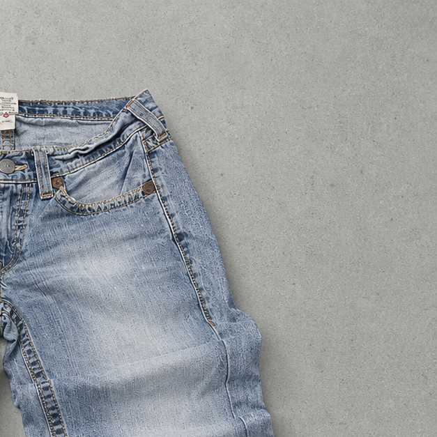 Y2K 2000s Vintage True Religion Joey Baggy Jeans Hellblau Rare (W32 | DE 48)