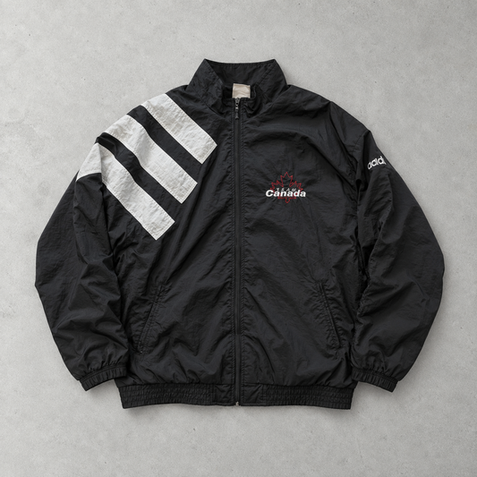 90er Adidas Jacke Schwarz limitiert (M) gesticktes Logo