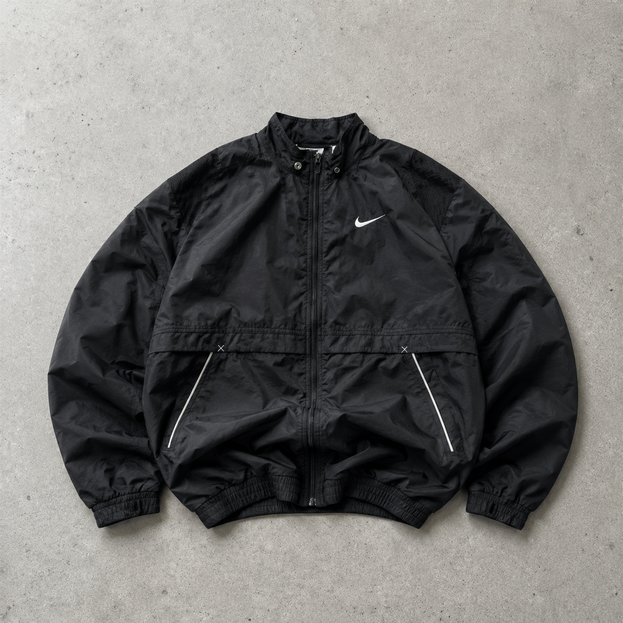 Y2K Vintage Nike Windbreaker Black, White Rare (XL)