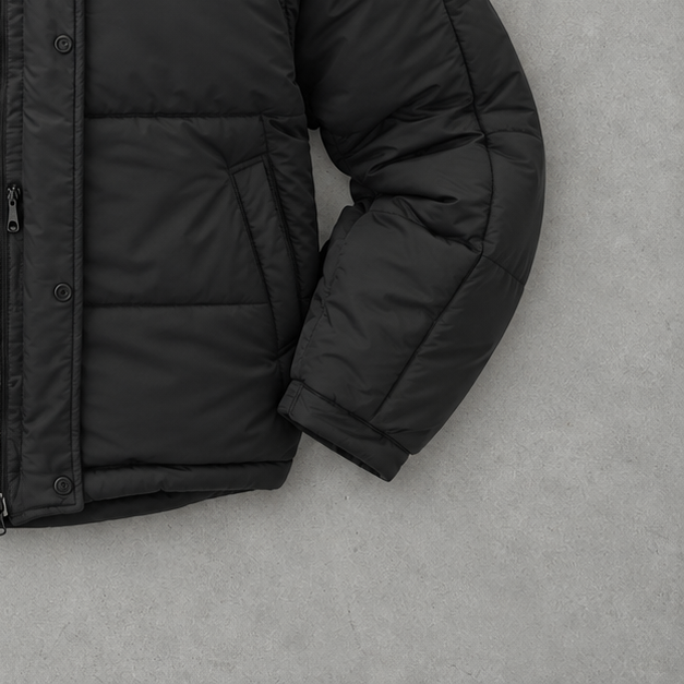 2000 Nike Pufferjacke Schwarz / Rot Selten (L) Gesticktes Logo
