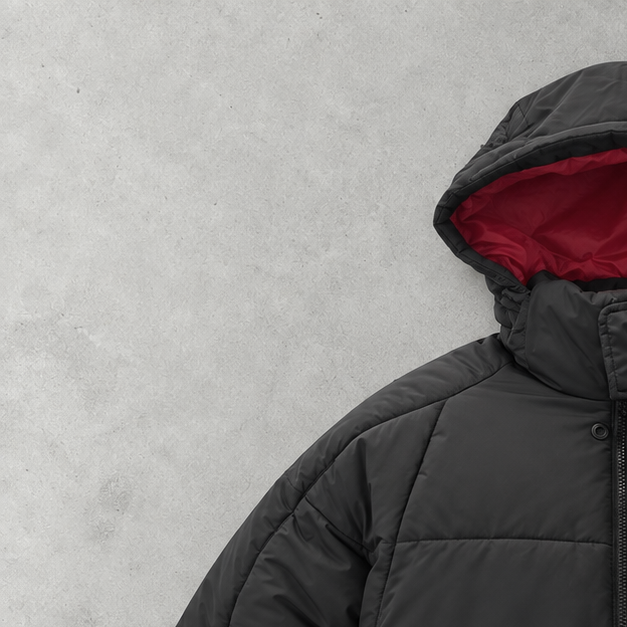 2000 Nike Pufferjacke Schwarz / Rot Selten (L) Gesticktes Logo