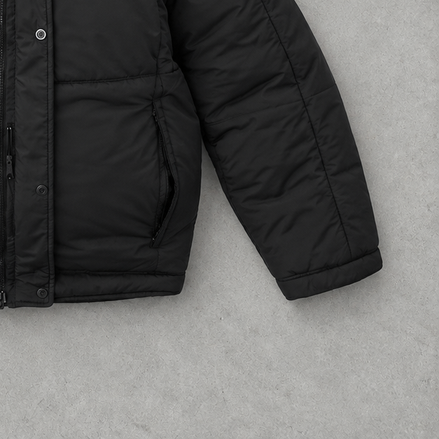 2000 Nike Pufferjacke Schwarz / Rot Selten (L) Gesticktes Logo