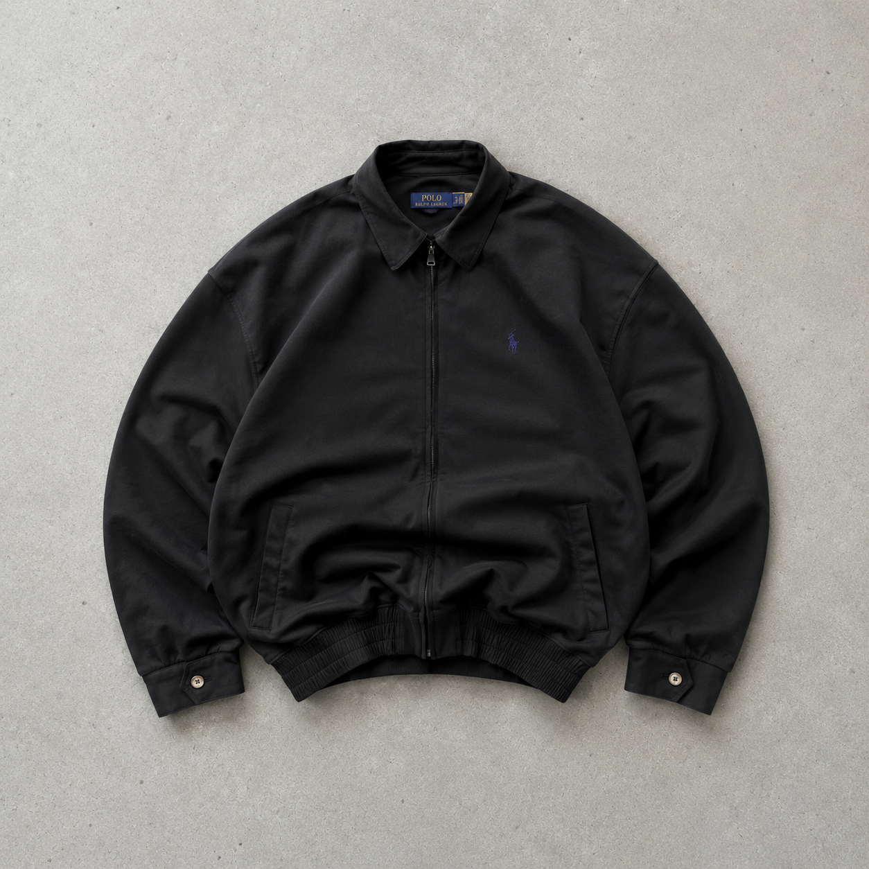 Ralph Lauren Harrington Jacket Black Rare Stitched Logo (XS)