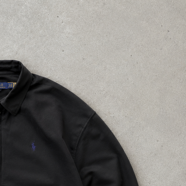 Ralph Lauren Harrington Jacket Black Rare Stitched Logo (XS)