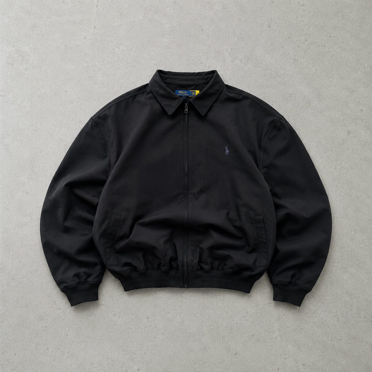 Ralph Lauren Harrington Jacket Black Rare Stitched Logo (XS)