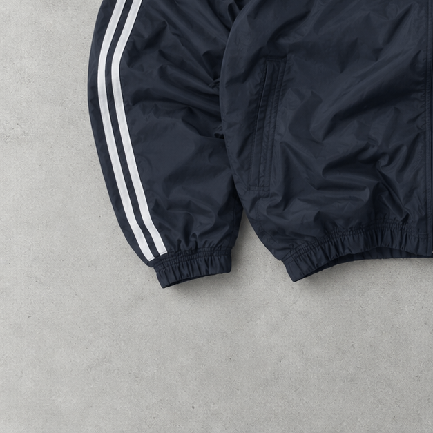 Veste de survêtement Adidas bleu marine/blanc rare (M)