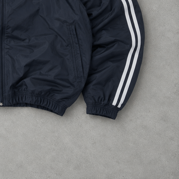 Veste de survêtement Adidas bleu marine/blanc rare (M)
