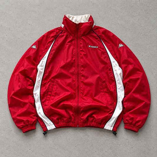 Kappa Windbreaker Red / White Rare Stitched Logo (M)
