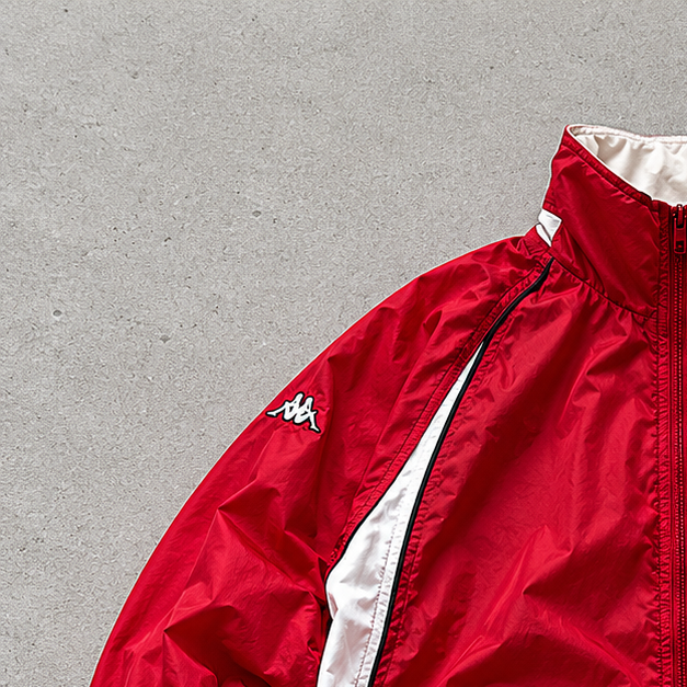 Kappa Windbreaker Red / White Rare Stitched Logo (M)