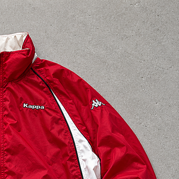 Kappa Windbreaker Red / White Rare Stitched Logo (M)