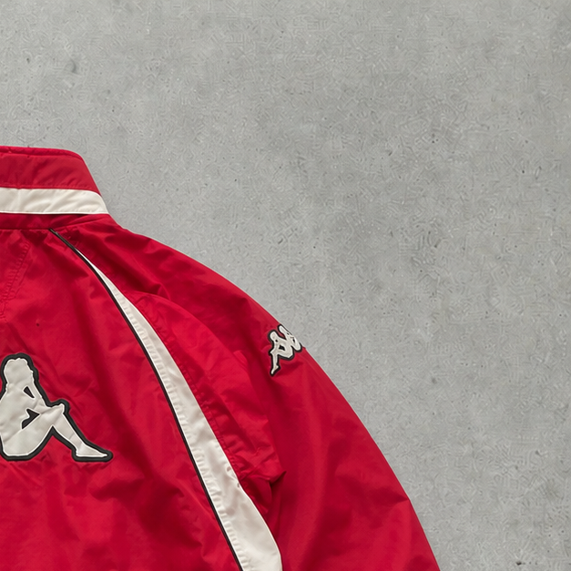 Kappa Windbreaker Red / White Rare Stitched Logo (M)