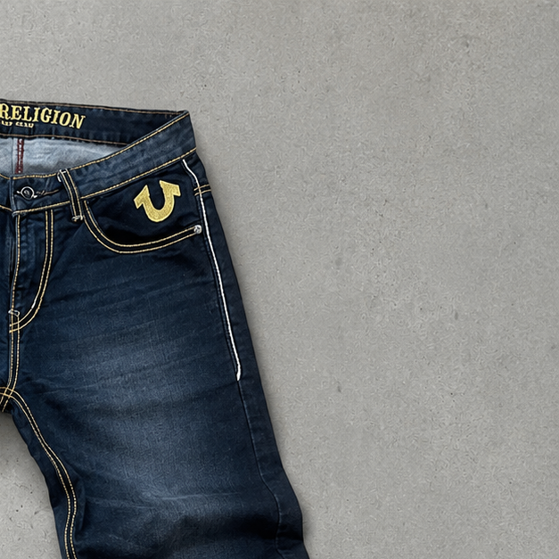 Y2K True Religion Jeans Marineblau, Schwarz Rare (M)