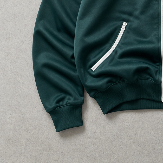 Adidas Track Jacket Dunkelgrün, Marineblau Rare (M) Stitched Logo
