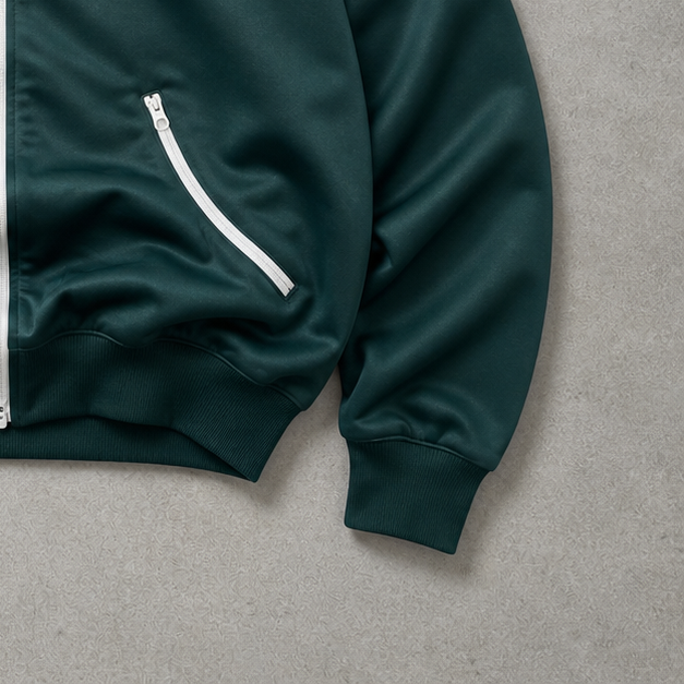 Adidas Track Jacket Dunkelgrün, Marineblau Rare (M) Stitched Logo