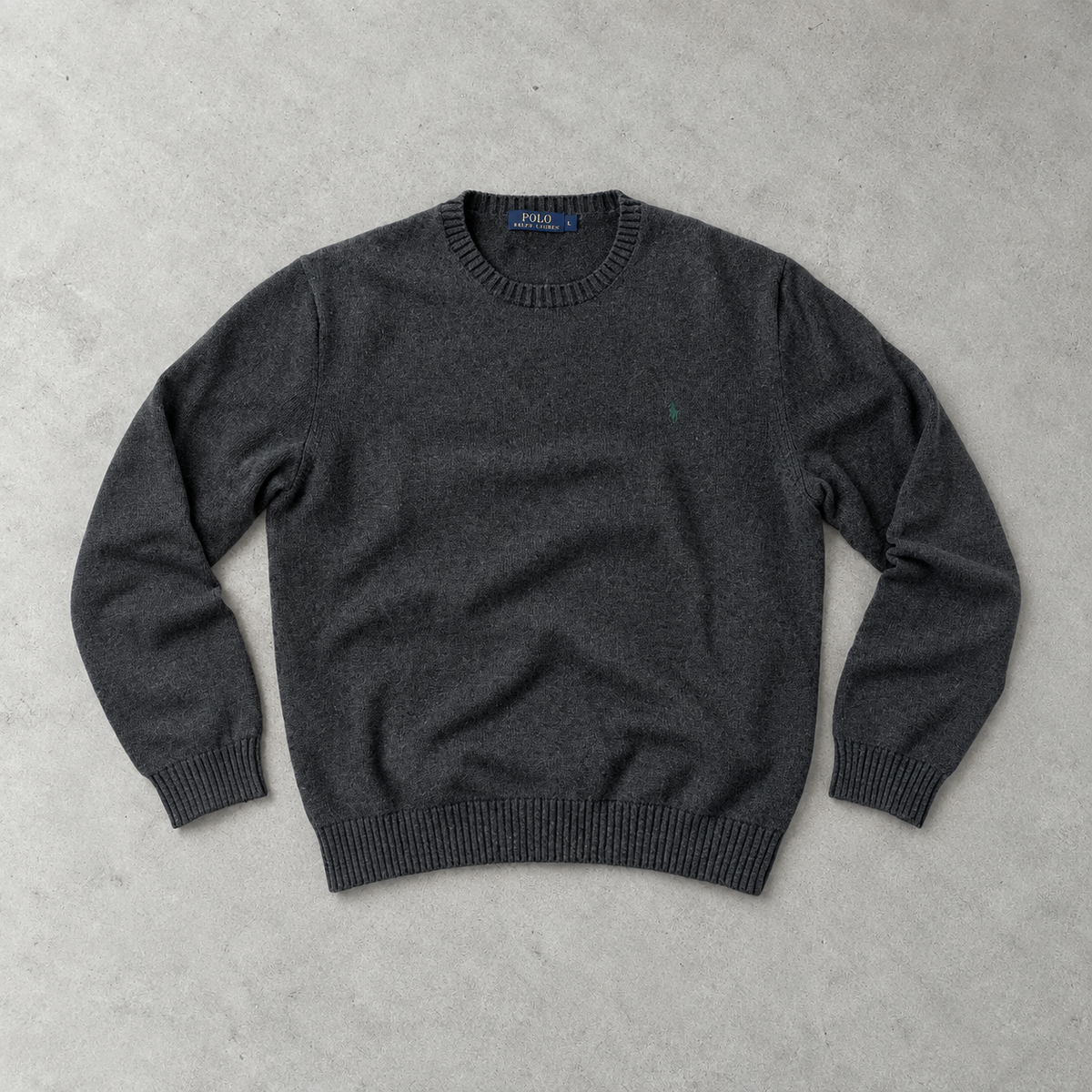 Ralph Lauren Sweater Grau Stitched Logo Limited (XL)