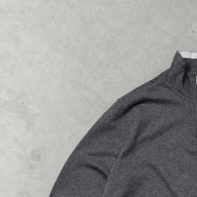 Y2K Ralph Lauren Half-Zip Sweater Grau Rare (XL) Stitched Logo