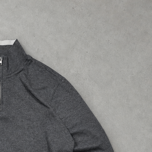 Y2K Ralph Lauren Half-Zip Sweater Grau Rare (XL) Stitched Logo