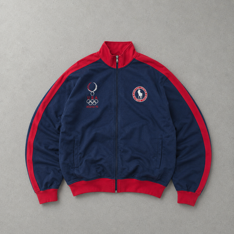 2008 Polo Ralph Lauren Sweater Marineblau, Rot Limited Stitched Logo (M)