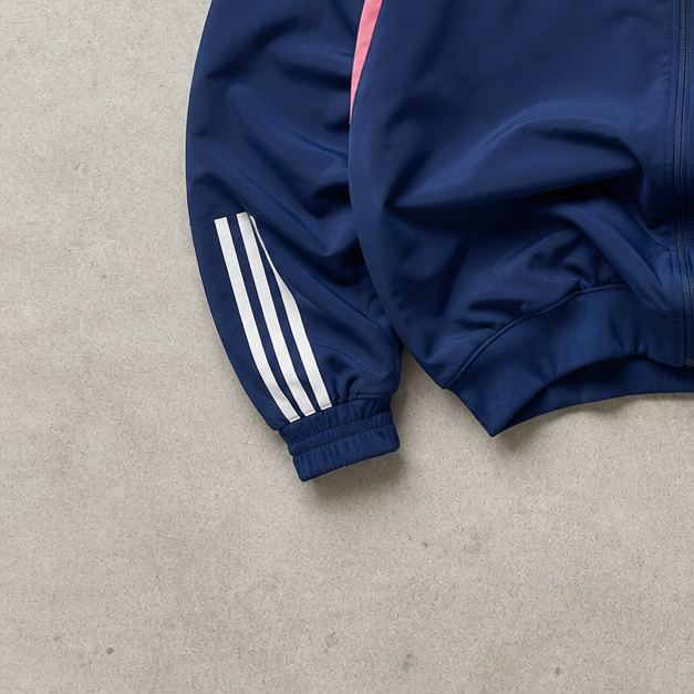 Adidas Windbreaker Marineblau, Pink Rare (M) Stitched Logo