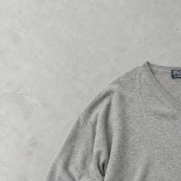 Ralph Lauren V-Neck Sweater Silber, Grau Rare (XL)