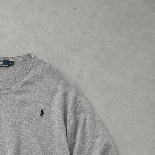 Ralph Lauren V-Neck Sweater Silber, Grau Rare (XL)