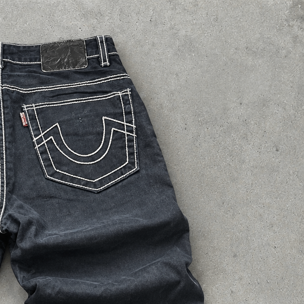 Y2K True Religion Jeans Black Rare (W33 | DE 48)