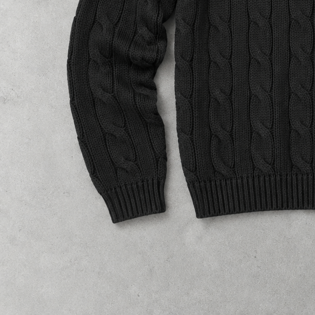 Ralph Lauren Sweater Schwarz Rare (M) Stitched Logo