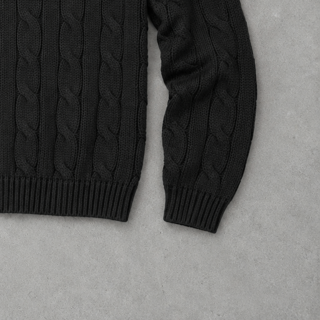 Ralph Lauren Sweater Schwarz Rare (M) Stitched Logo